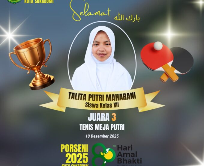 Raih Juara 3 di PORSENI: Siswi MAS PERSIS Sukabumi Ukir Prestasi di Cabang Tenis Meja Putri
